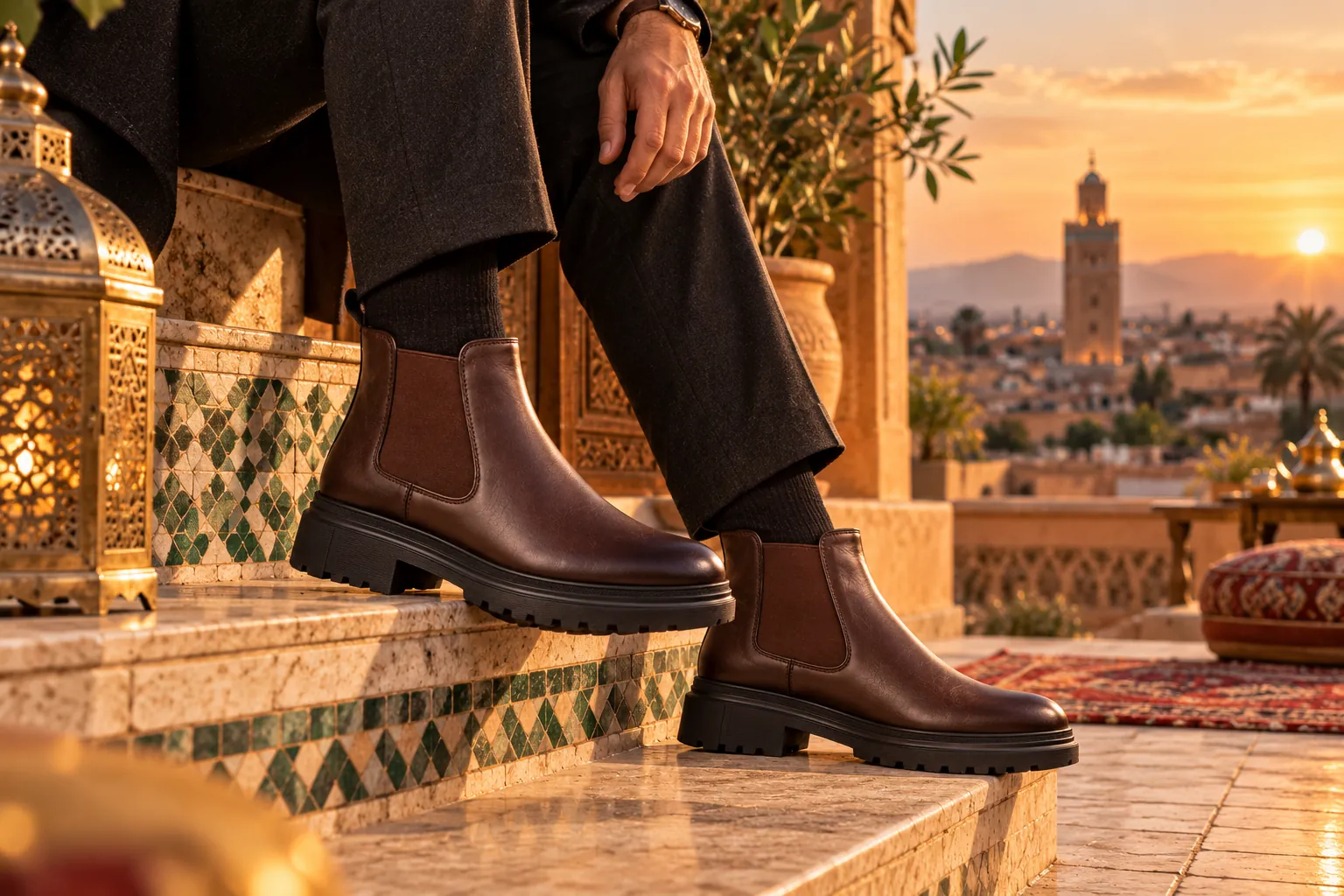 Chelsea VELORA sur une terrasse de Marrakech